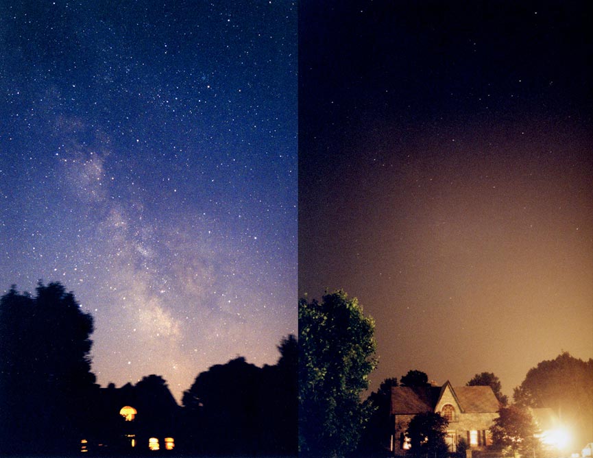Toronto 2003 blackout night sky comparison.